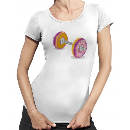 Tee-Shirt Femme, Donuts Barre de Musculation