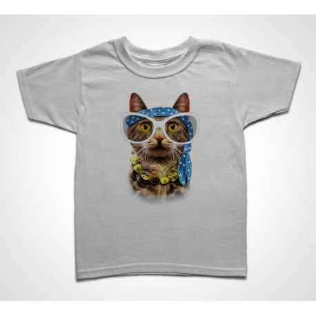 Tee shirt Enfant Funny Cat Hippie
