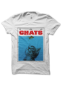 Tee Shirt CHATS ( parodie film JAWS, les Dents de la Mer )