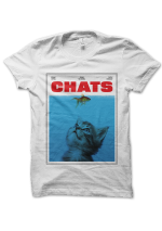 Tee Shirt CHATS ( parodie film JAWS, les Dents de la Mer )