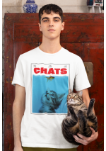 Tee Shirt CHATS ( parodie film JAWS, les Dents de la Mer )