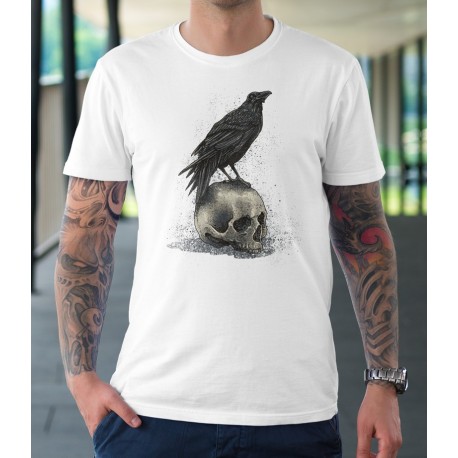 Tee Shirt Crow Skull, Le corbeau et le Crâne by HellHead
