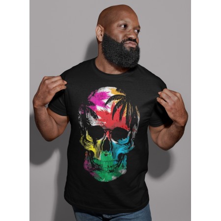 Tee shirt Homme Skull sous les tropiques by hellheal