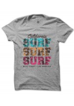 Tee Shirt California Surf Surf Surf West Coast Los Angeles