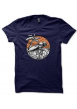 T-Shirt Surfer Skeleton on the beach
