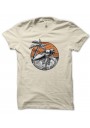 T-Shirt Surfer Skeleton on the beach