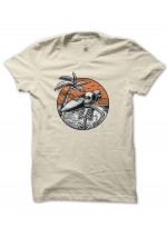 T-Shirt Surfer Skeleton on the beach