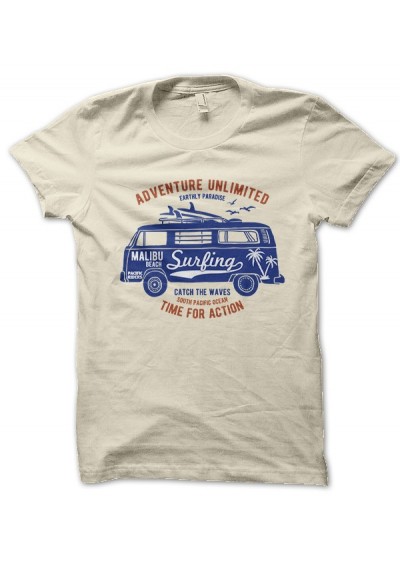 Tee Shirt Adventure unlimited, Van Surfer Malibu Beach