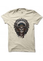 T-Shirt Guerrier Indien, Indian Warrior Skull