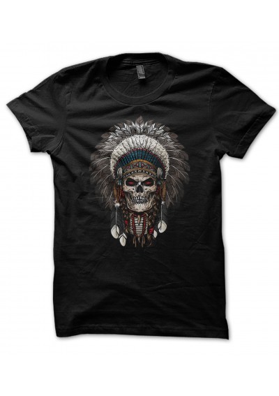 T-Shirt Guerrier Indien, Indian Warrior Skull