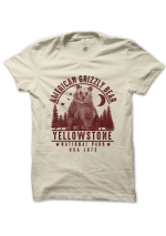 Tee Shirt Vintage American Grizzly Bear, YellowStone